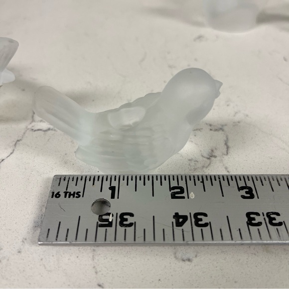 Vintage Set 4 Colonial Candle Cape Cod Small Frosted Glass Bird Candle Holders - Picture 7 of 16